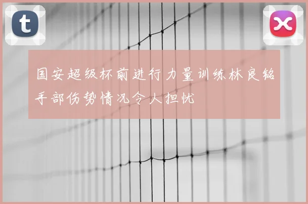国安超级杯前进行力量训练林良铭手部伤势情况令人担忧